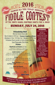 2016 Montrose Fiddle Contest Poster