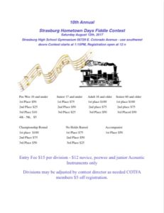 Strasburg Hometown Days Fiddle Contest